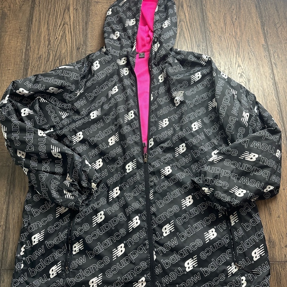 New Balance Black and Pink Bomber Jacket